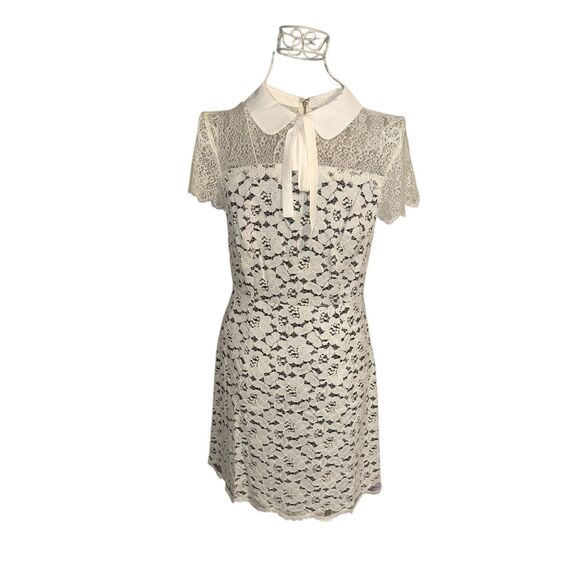 New With TAGS  Kensie Lace Peter Pan Dress size small  with collar and allover w - Picture 1 of 11